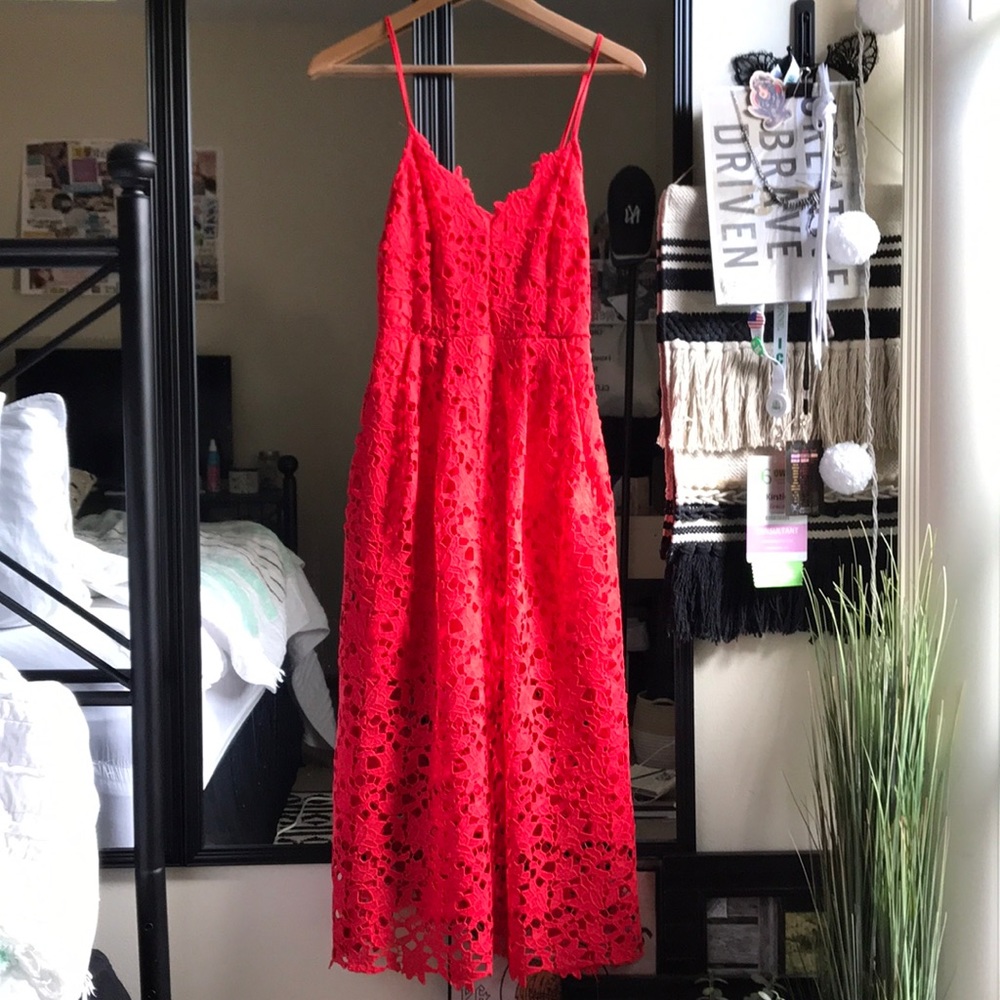 ASTR The Label Red Lace Dress